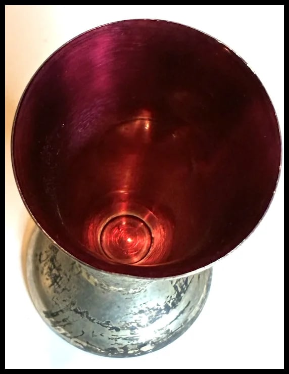 Gorham Sterling SIlver Enameled Cordial Glasses -Red and Blue - 10