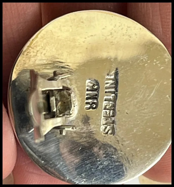 Vintage Mabe Blister Pearl in Shell Sterling Silver Clip-on Earrings - 8