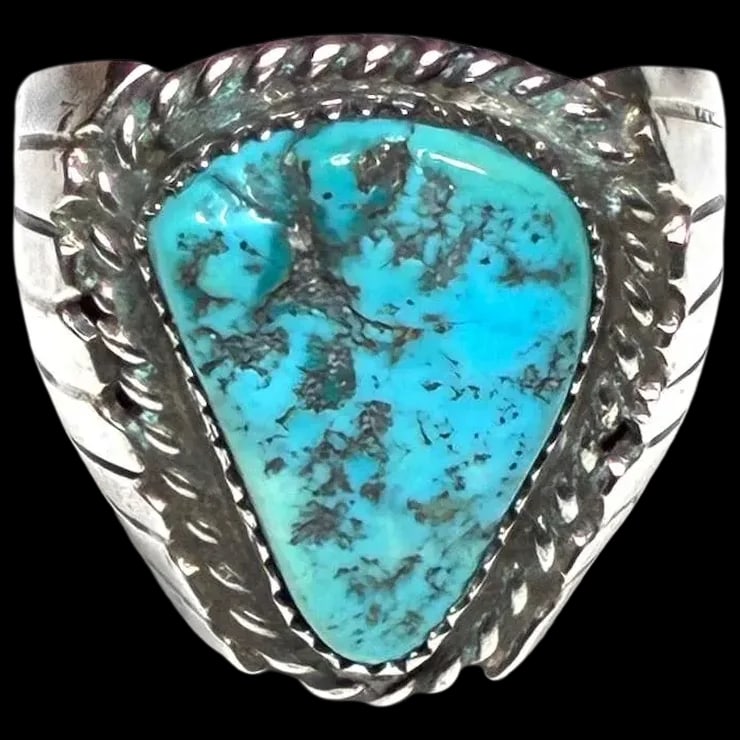 Vintage Handmade Blue Turquoise Native American Oversize Statement Ring (1 of 5)