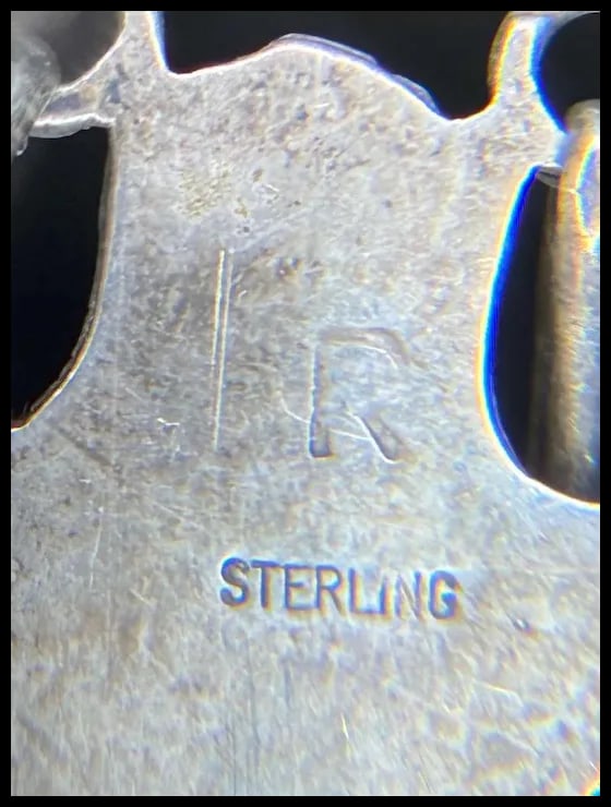 Vintage Handmade Sterling Silver Navajo Turquoise Necklace Signed R - 7