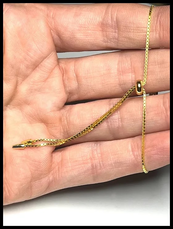 Estate Sterling Silver Gold Plated Pave CZ Bar Bolo Bracelet - 6