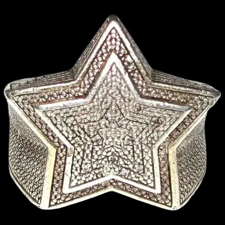 Vintage Sterling Silver Oversized Diamond Statement Ring (1 of 8)