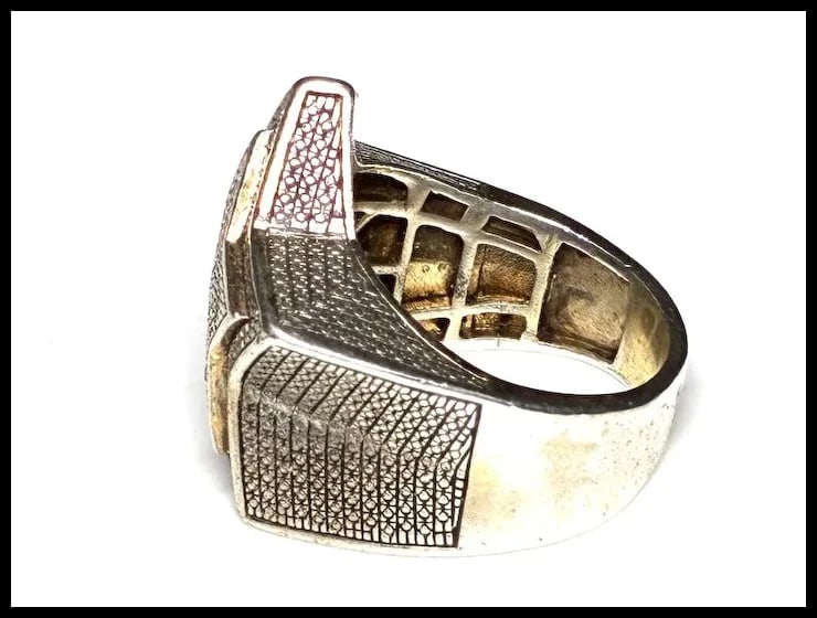 Vintage Sterling Silver Oversized Diamond Statement Ring - 3