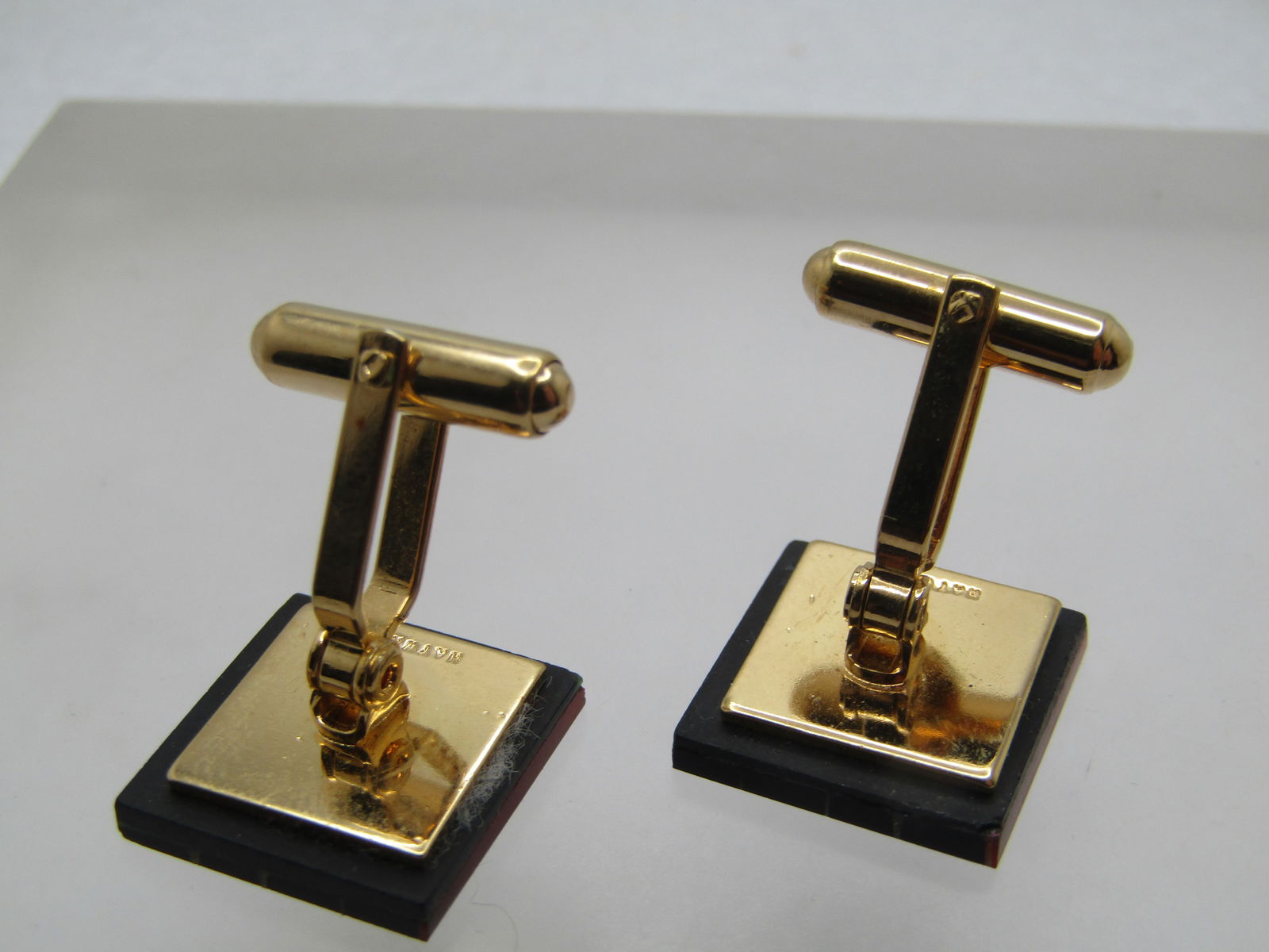Vintage Inlaid Mixed Hardstone Cufflinks, Signed Hayward, 1960's - 4