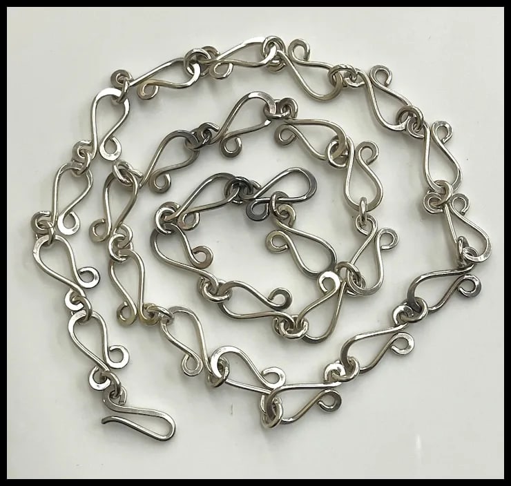 Heavy Vintage MEXICO Sterling Silver Fancy Barbed Wire Necklace - 2