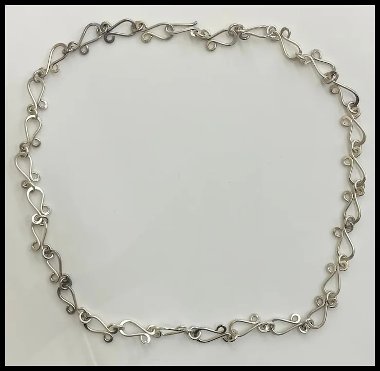 Heavy Vintage MEXICO Sterling Silver Fancy Barbed Wire Necklace - 3