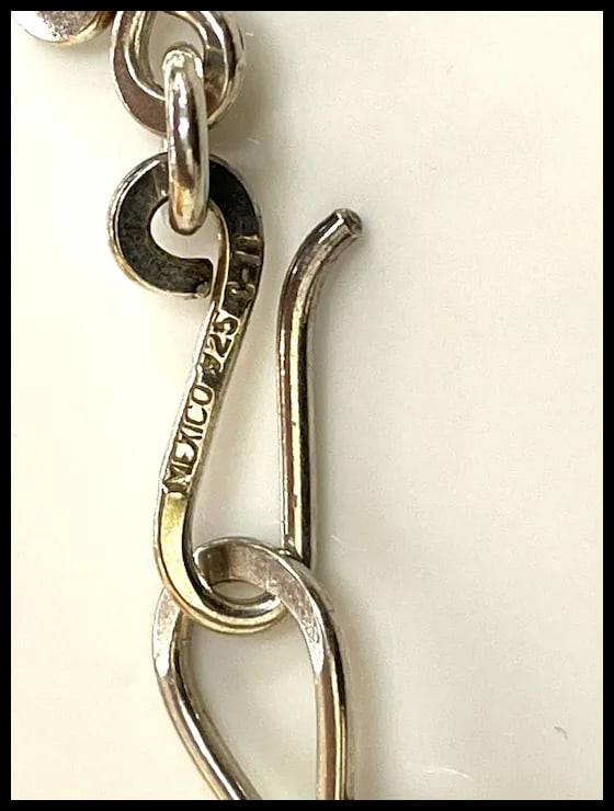 Heavy Vintage MEXICO Sterling Silver Fancy Barbed Wire Necklace - 4