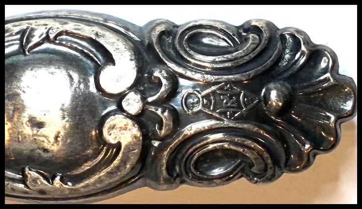 Antique Sterling Silver Ornate Repousse Butter Knife/ Spreader - 5