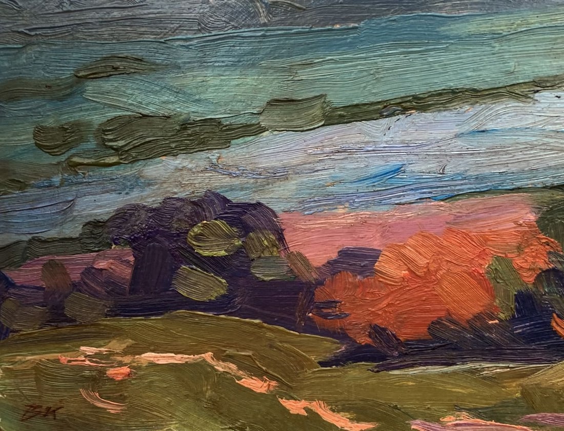 Oil painting Where the sky meets the earth Unknown artist - 2