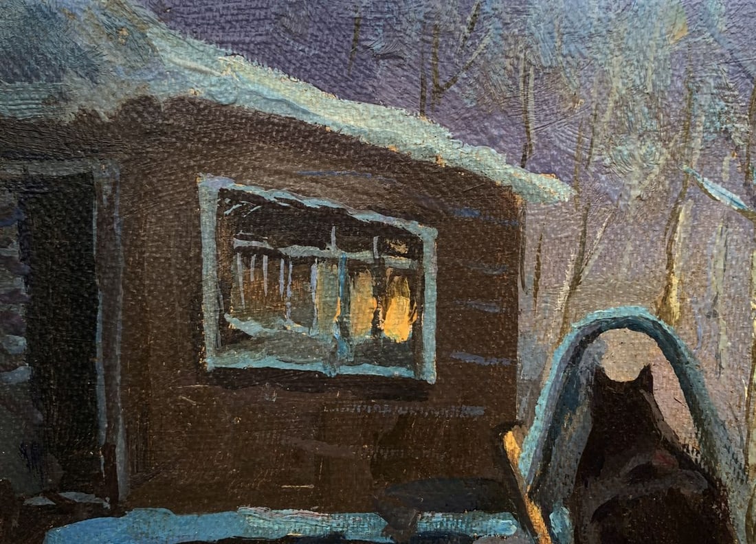 Oil painting Horse pulling a sleigh Unknown artist - 2