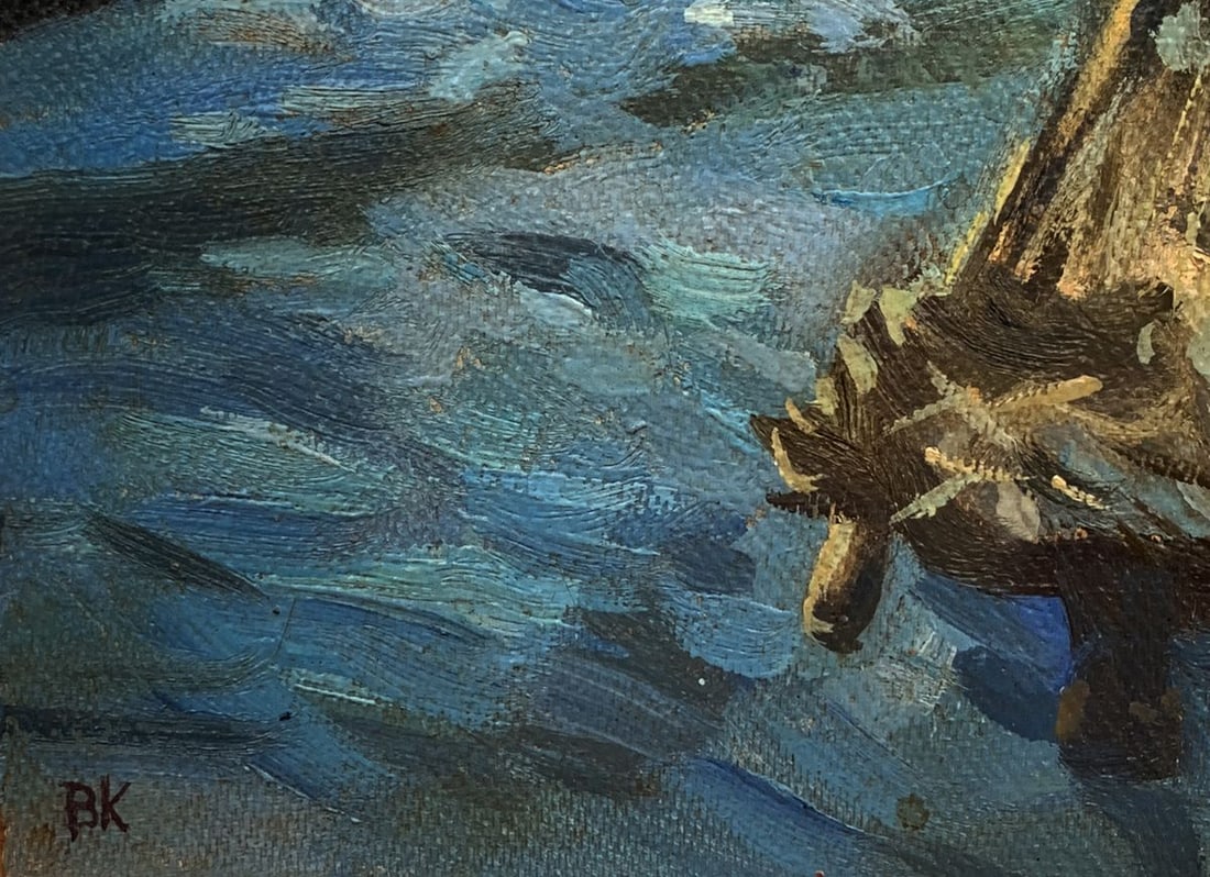 Oil painting Horse pulling a sleigh Unknown artist - 8