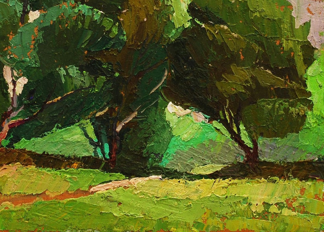 Oil painting Play of light in branches Egor Shvachunov - 5