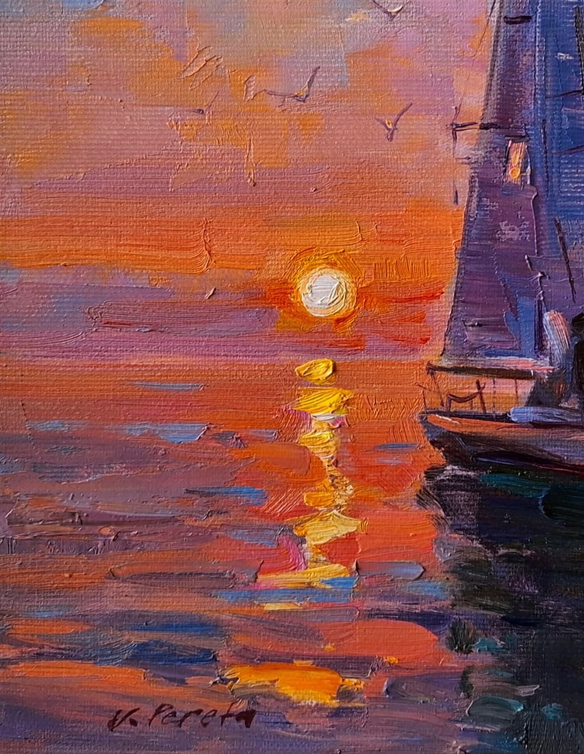 Oil painting Evening at sea Pereta Vyacheslav - 4