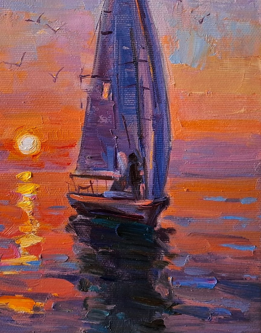 Oil painting Evening at sea Pereta Vyacheslav - 5