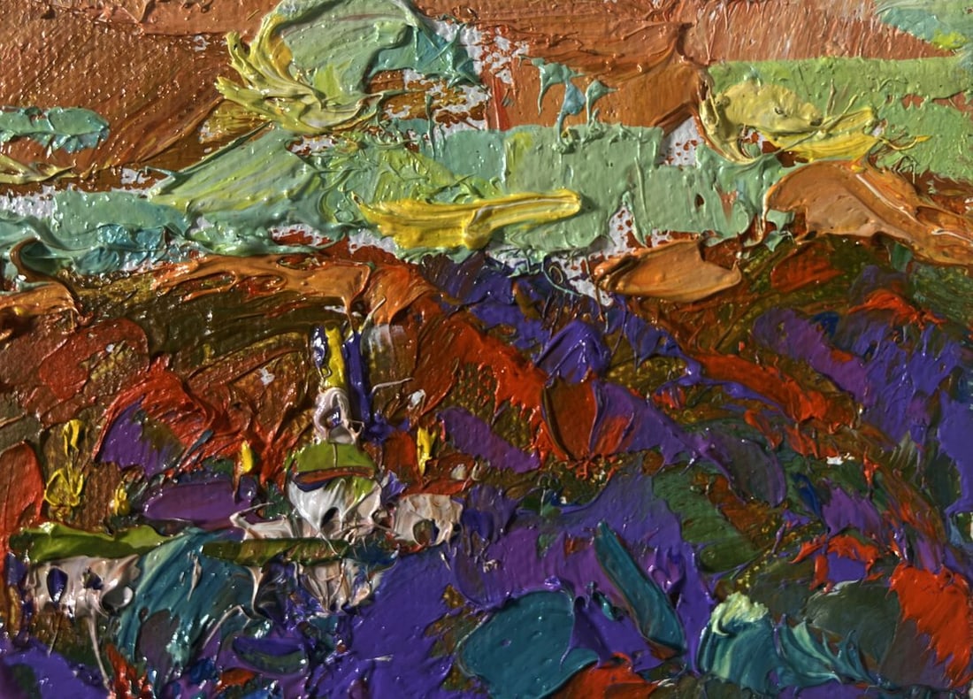 Oil painting Evening bell floats over the village Oleksiy Ivanyuk - 4