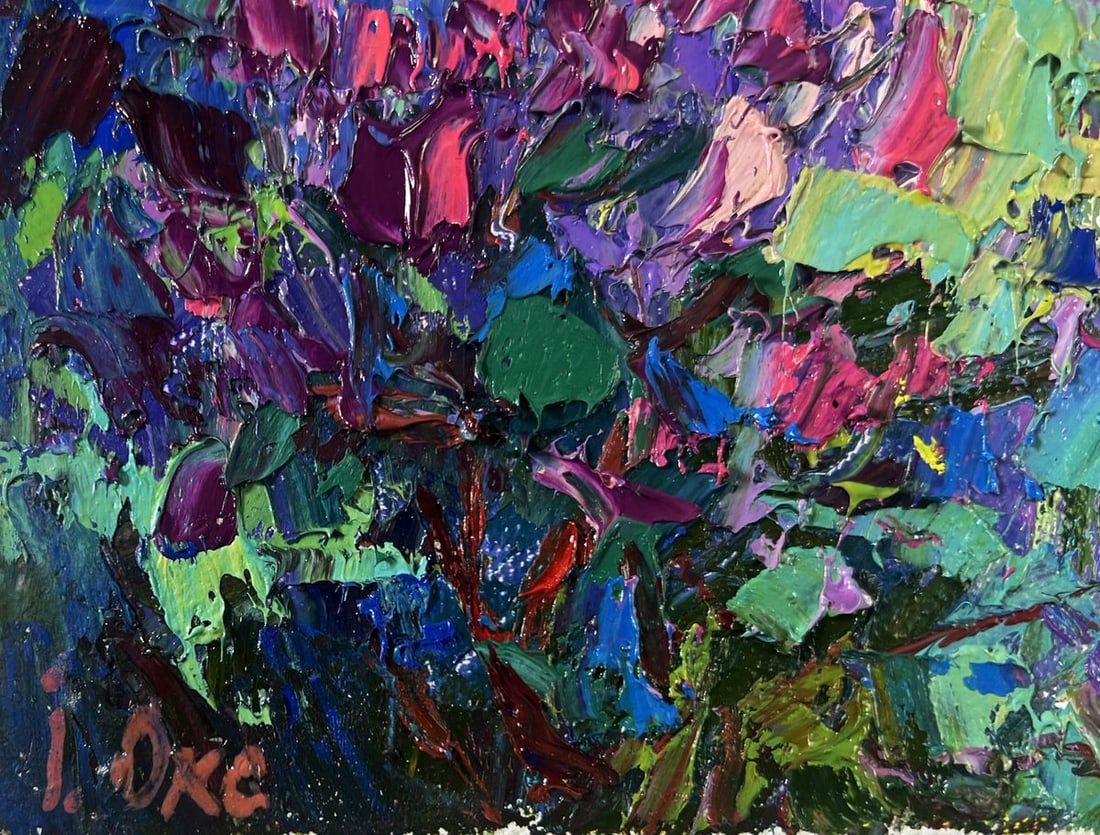 Oil painting The first lilac over the field Oksana Ivanyuk - 6