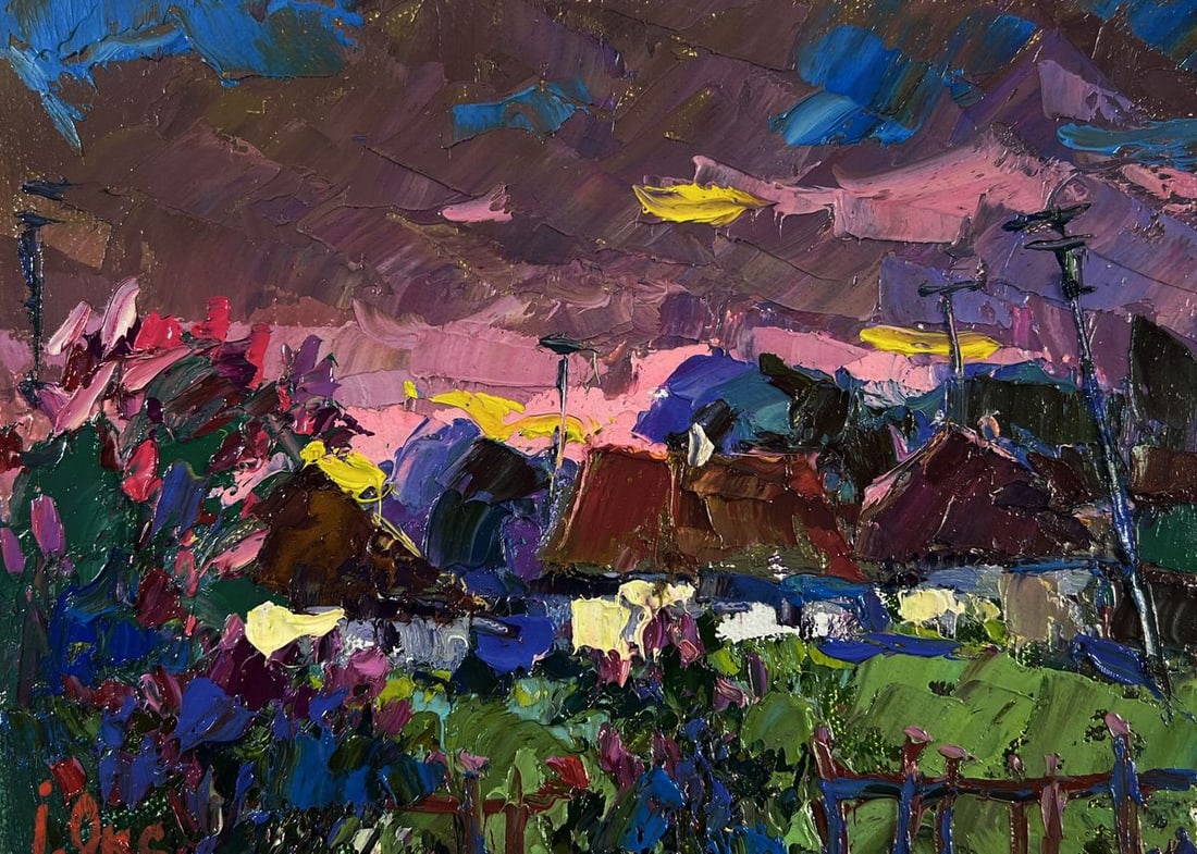 Oil painting The beam fades leaving the world Oksana Ivanyuk (1 of 8)