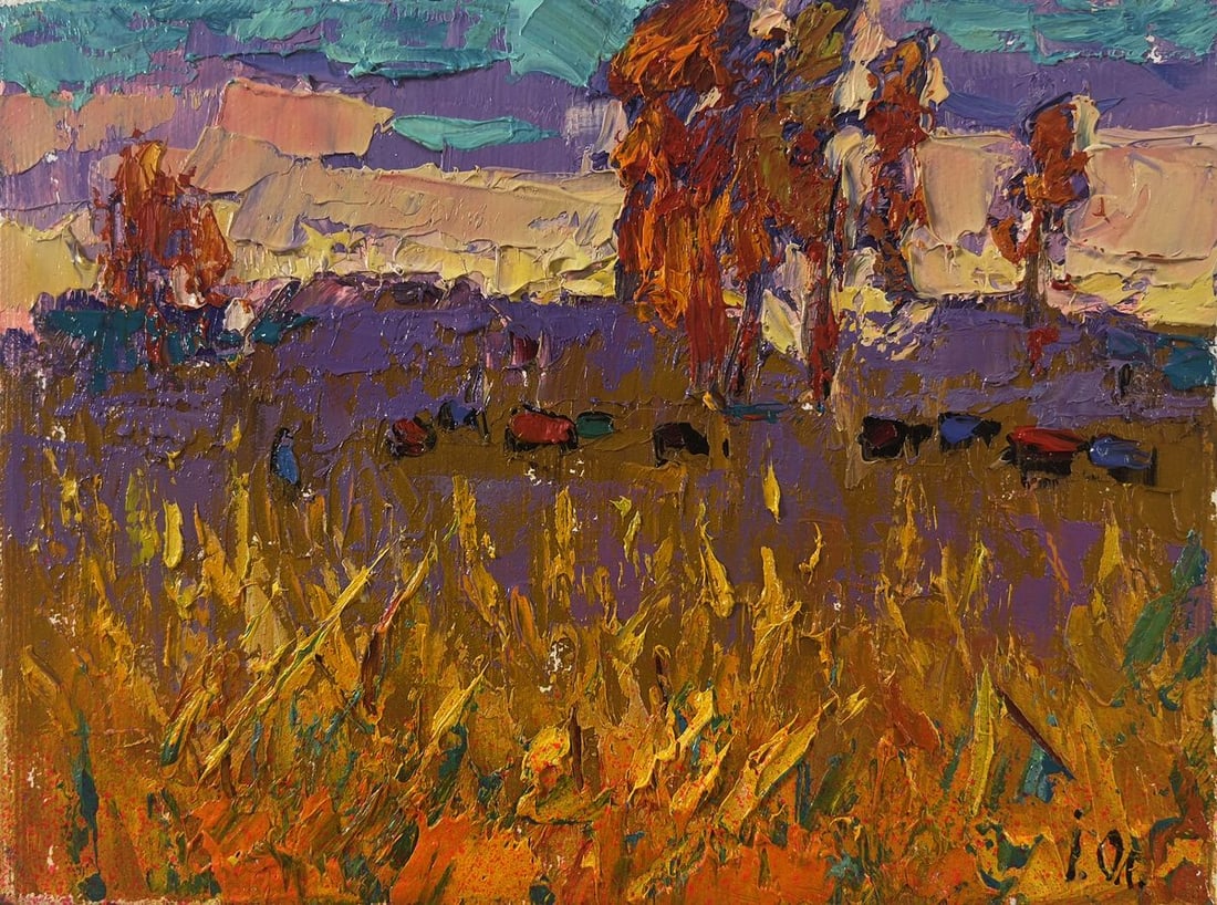 Oil painting Night on the field Oleksiy Ivanyuk: Title: Oil painting Night on the field Oleksiy Ivanyuk Description: №AAA5578 The Oil painting Canvas titled “Night on the field” unfolds like a vivid tapestry of colors and emotions,