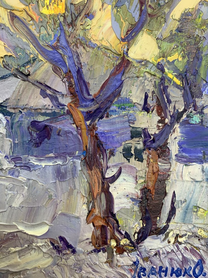 Oil painting Winter evening Kalenyuk Alex - 11