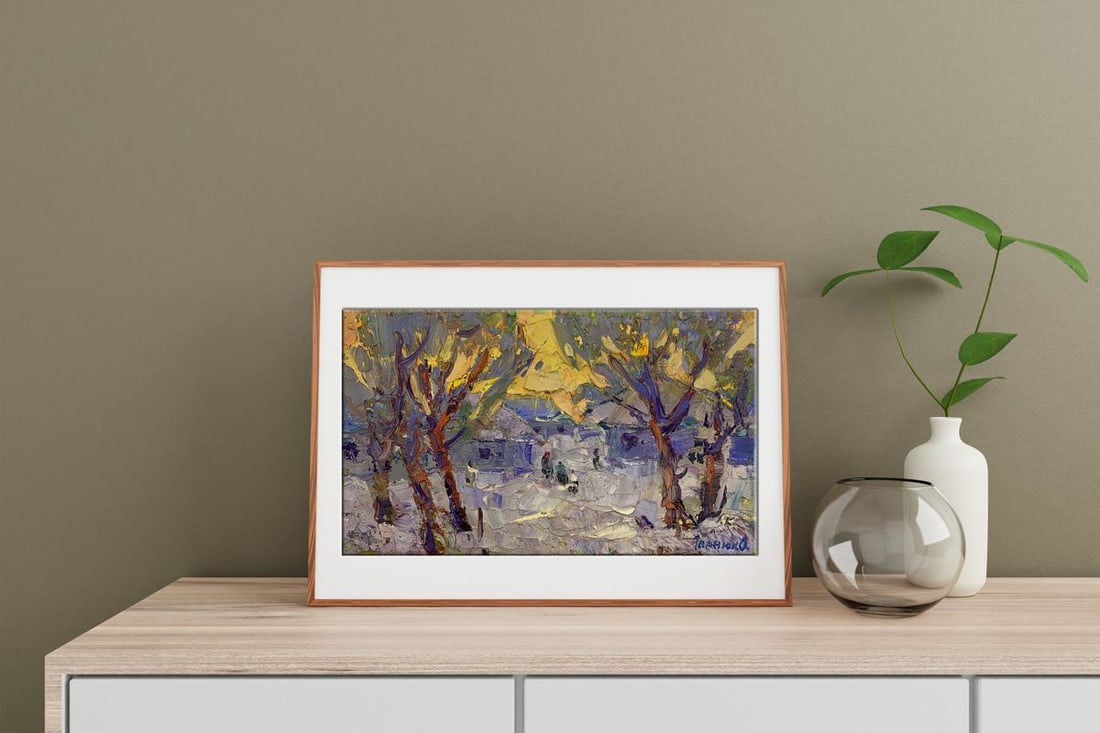 Oil painting Winter evening Kalenyuk Alex - 3