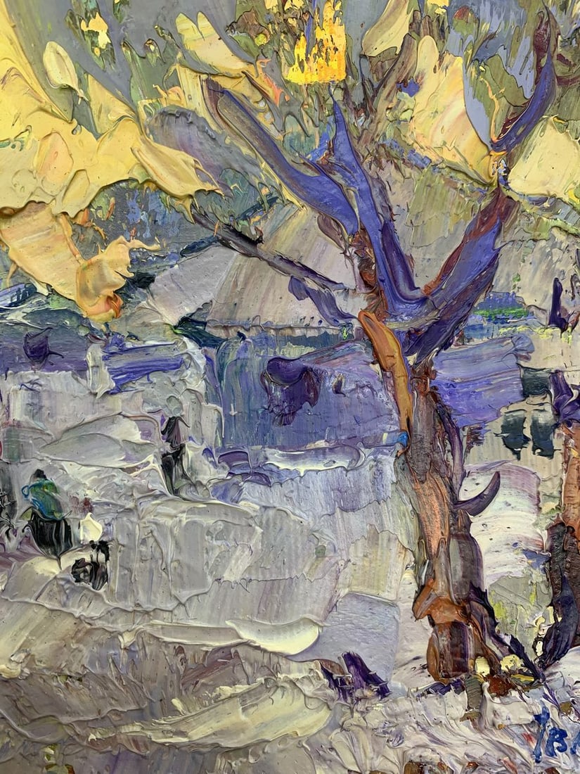 Oil painting Winter evening Kalenyuk Alex - 9