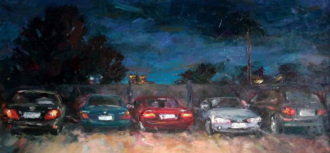 Oil painting Parking Alexander Nikolaevich Cherednichenko: Title: Oil painting Parking Alexander Nikolaevich Cherednichenko Description: №Cher 70 *** ABOUT THIS PAINTING *** * TITLE: "Parking" * ARTIST: Alexander Nikolaevich Cherednichenko * SIZE: