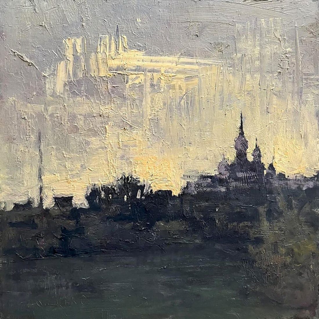 Oil painting Landscape with a church Volodymyr Pashchenko (1 of 7)