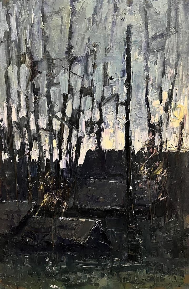 Oil painting Cold evening with hot tea Volodymyr Pashchenko (1 of 7)