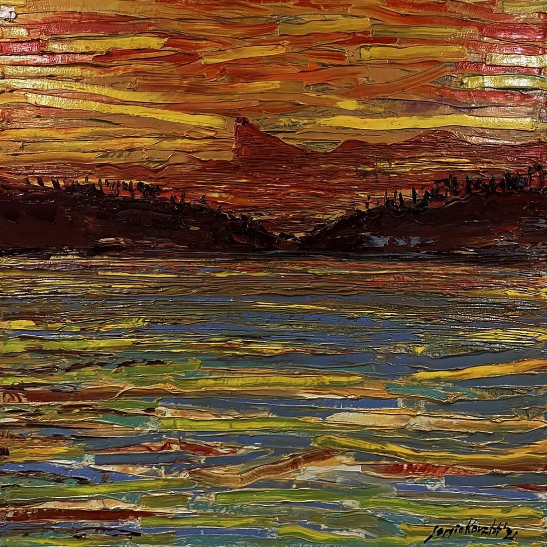 Oil painting The glow Serhiy Kovalev: Title: Oil painting The glow Serhiy Kovalev Description: №Galler 295 *** ABOUT THIS PAINTING *** * TITLE: "The glow" * ARTIST: Serhiy Kovalev * SIZE: 60x60 cm/'23.62x23.62 inches' * MEDIUM: oil,