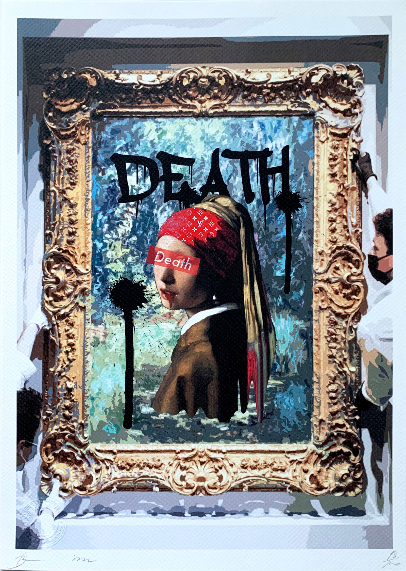 Death NYC Vermeer: Title:Death NYC Vermeer Date/Period:21st Century Materials:Giclee on Fine art 300 gsm paper Size:17 3/4 x 12 1/2 inches Description: Death NYC, limited edition giclee on paper, out of eddition of 100