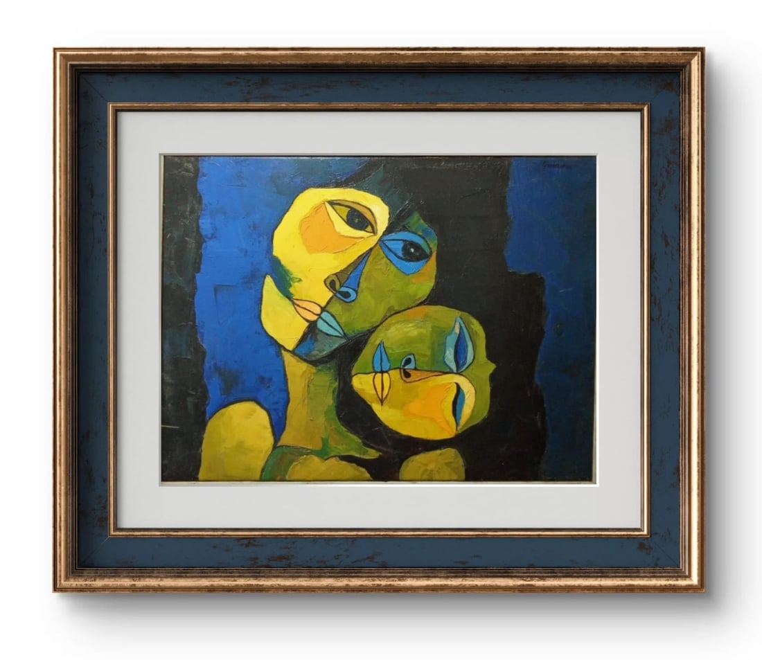 After Oswaldo Guayasamin - Oil canvas painting / Contemporary / Signed: Title: After Oswaldo Guayasamin - Oil canvas painting / Contemporary / SignedDescription: ANTIQUE PAINTING "After Oswaldo Guayasamin" Oil on Canvas SIGNED Latinoamérican master - Ecuador *
