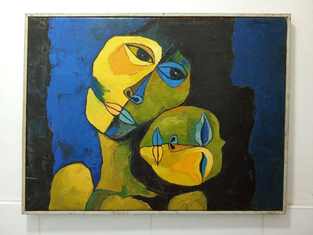 After Oswaldo Guayasamin - Oil canvas painting / Contemporary / Signed - 2