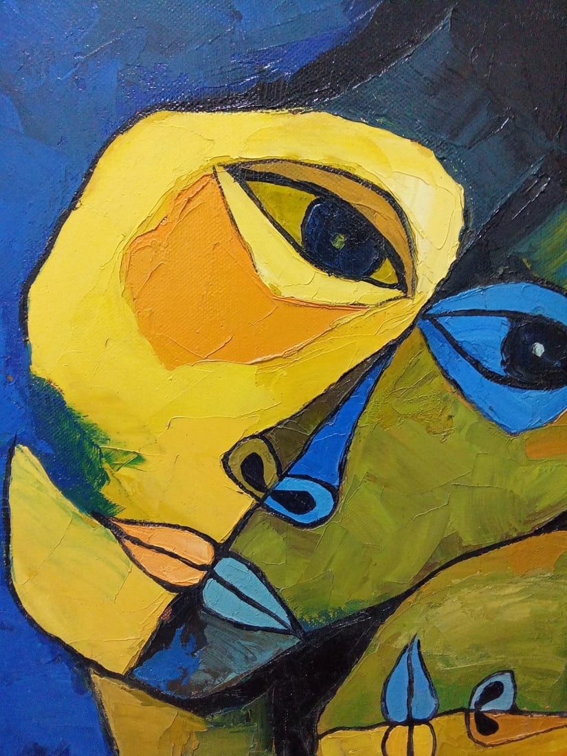 After Oswaldo Guayasamin - Oil canvas painting / Contemporary / Signed - 4