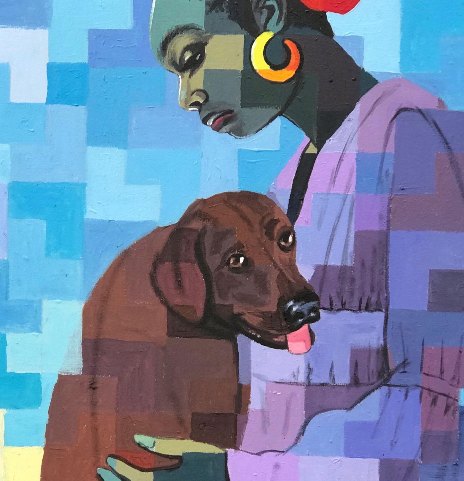Olamilekan Okunade, A Better Friend 1 - 21st Century, Contemporary, Figurative, Pixel, Women, - 7