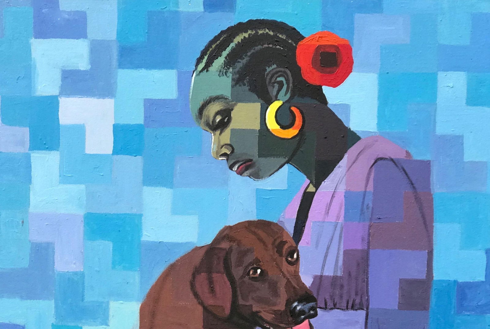 Olamilekan Okunade, A Better Friend 1 - 21st Century, Contemporary, Figurative, Pixel, Women, - 5
