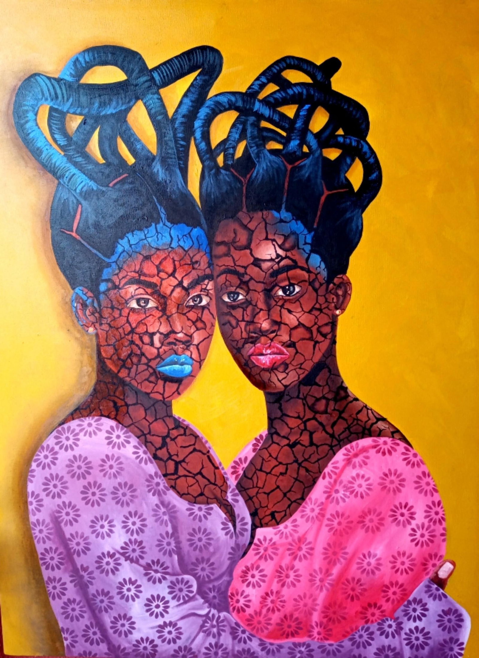 Muideen Abdulkadir, Sisters - 21st Century, Contemporary, Figurative Portrait, Africa Women, Modern, (1 of 1)
