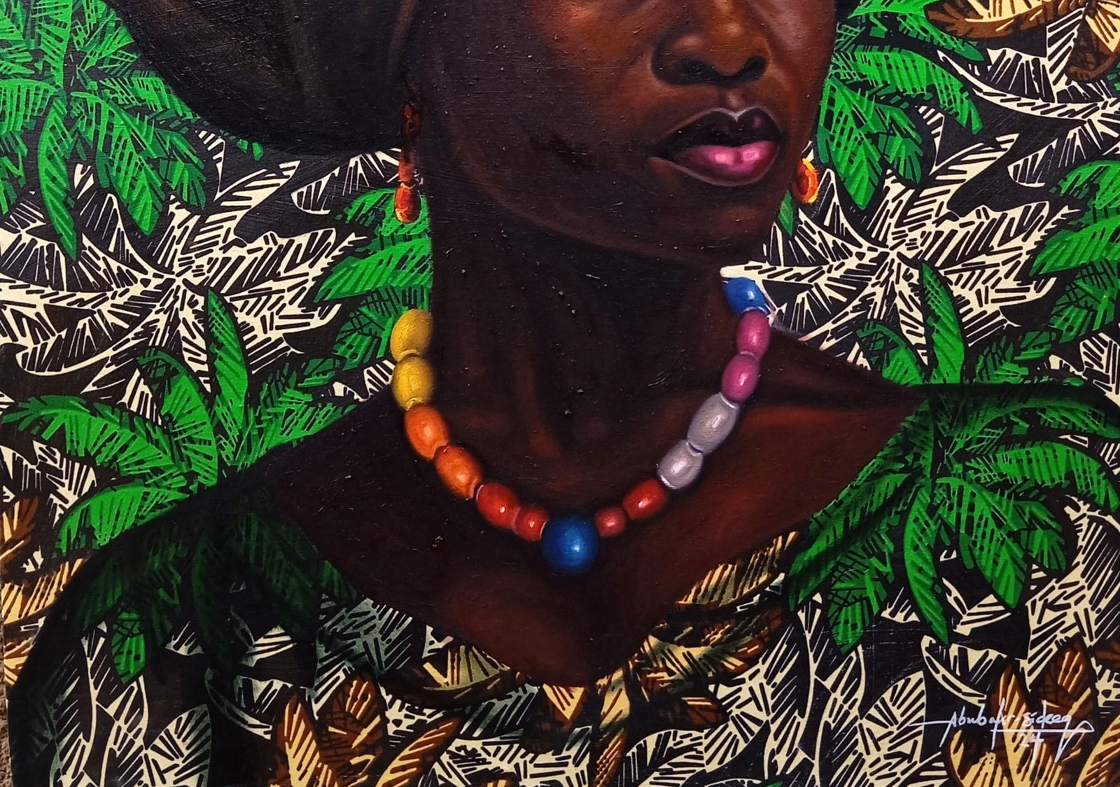 Bakare Abubakri-sideeq Babatunde, Crown of Beauty 1 - 21st Century Mixed Media with Oil, African - 4