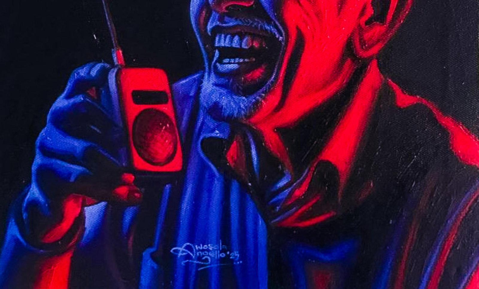 Awosola Michael Angello, Goodnews 1 - 21st Century, Contemporary, Figurative, Portrait, Phone, - 6