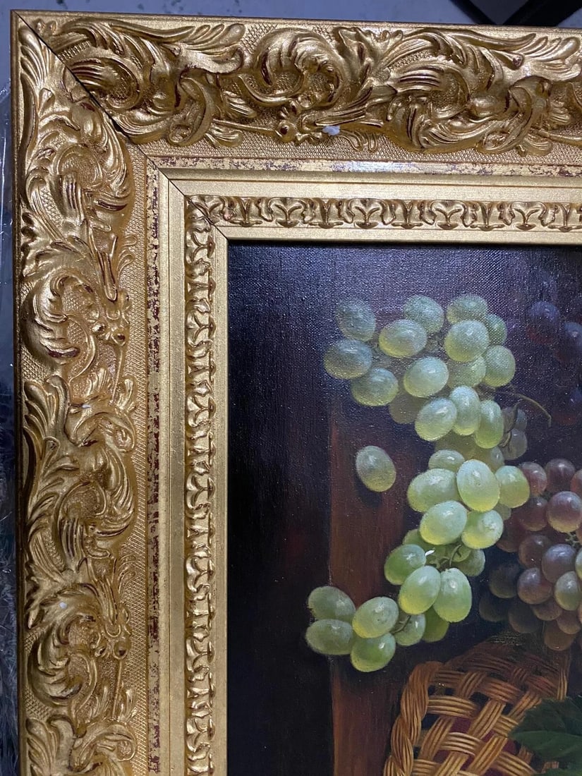 ATTRIBUTED TO John F. FRANCIS - Oil canvas painting "Grapes" Signed COA - 4