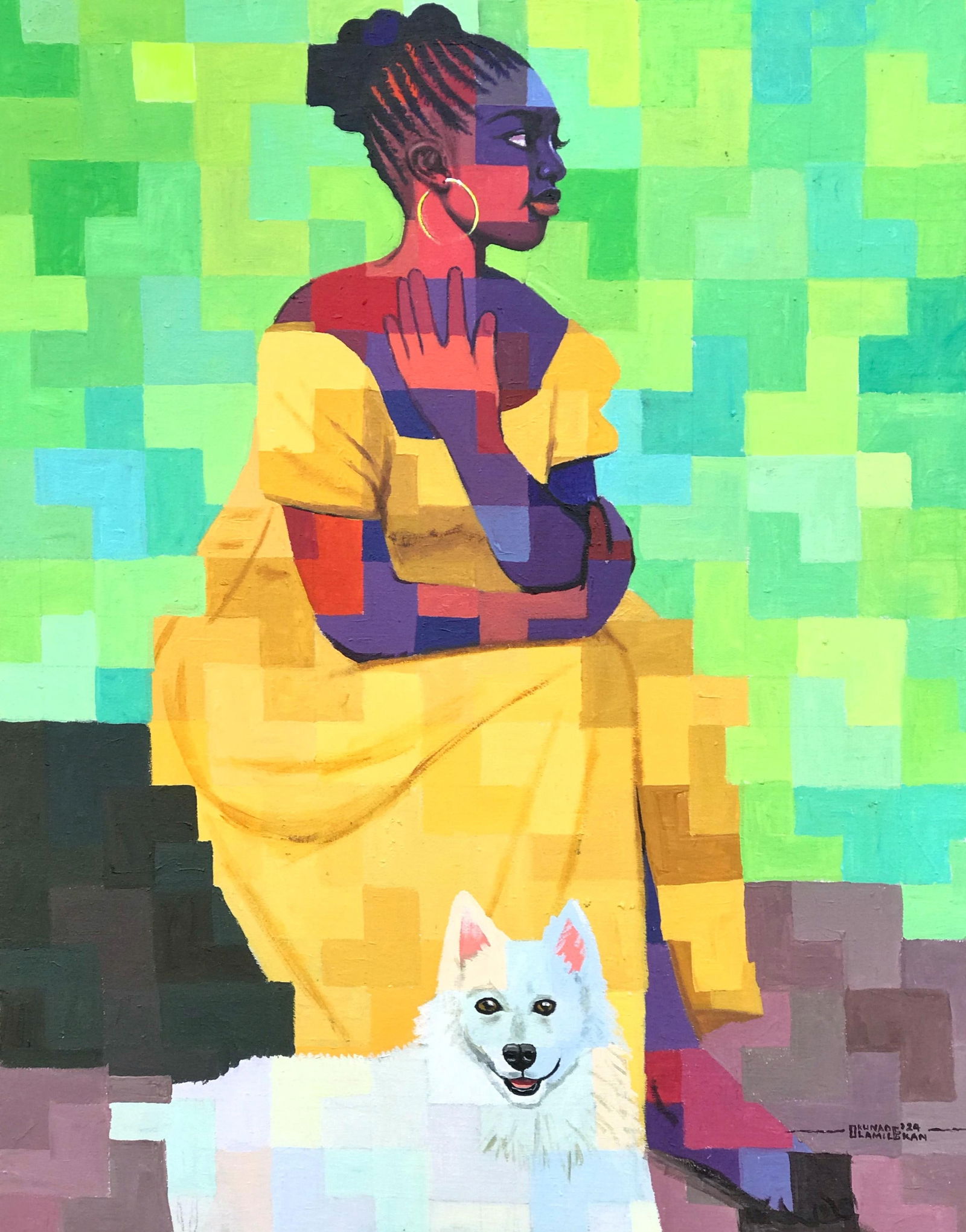 Olamilekan Okunade, A Better Friend 2 - 21st Century, Contemporary, Figurative, Pixel, Women, (1 of 11)