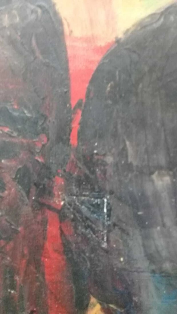 Antique Painting Oil Canvas - Signed: BIEL / Very rare 1960s - 7