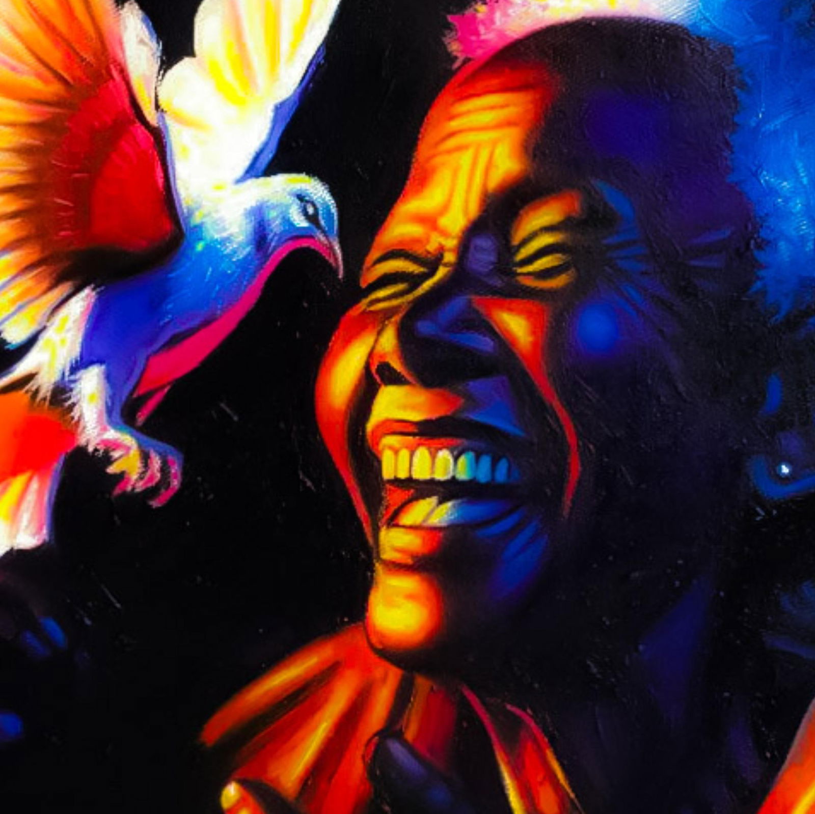 Awosola Michael Angello, Goodnews 3 - 21st Century, Contemporary, Figurative, Portrait, Bird, - 3