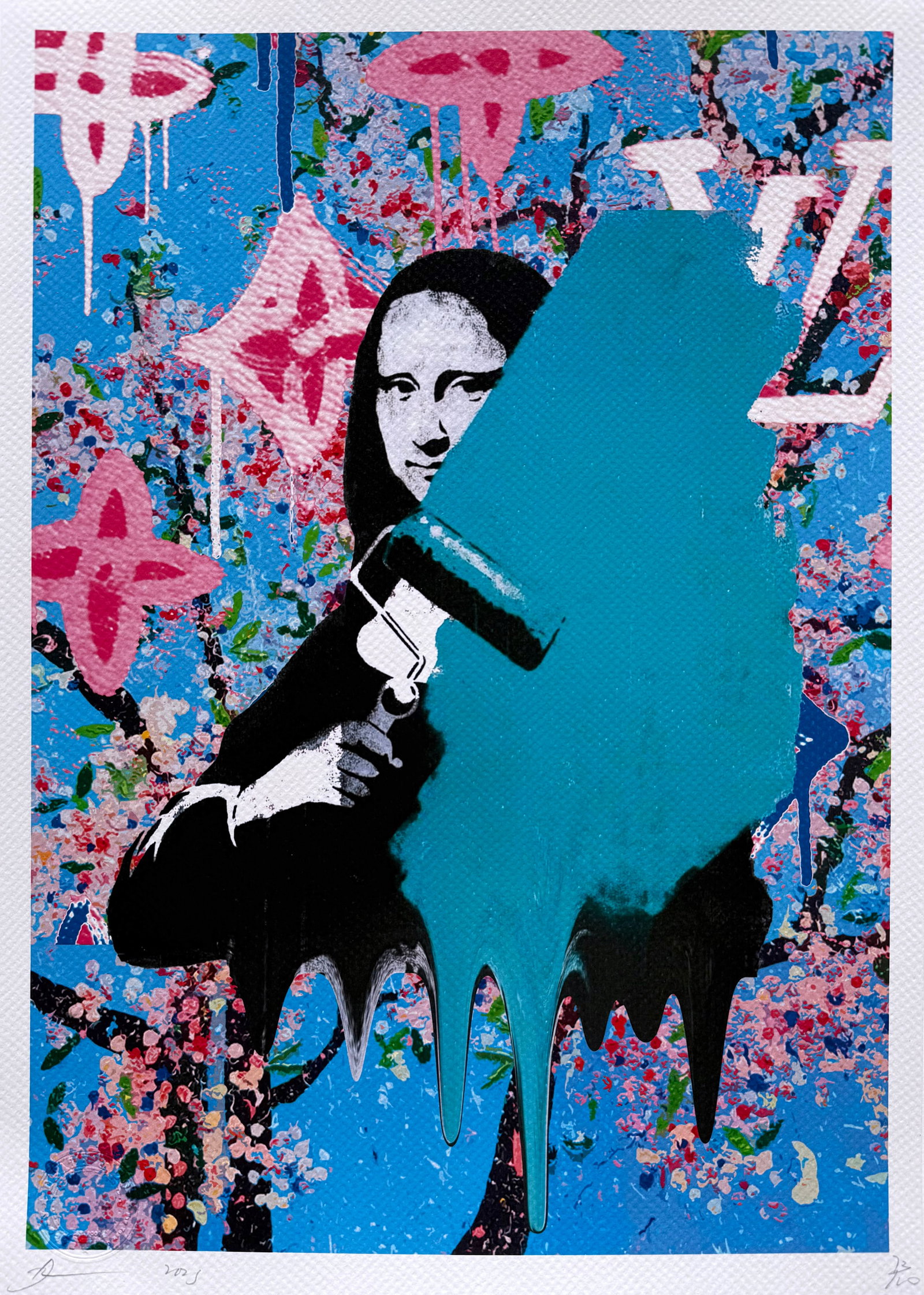 Death NYC Mona Lisa Damien Hirst: Title:Death NYC Mona Lisa Damien HirstDate/Period:21st CenturyMaterials:Giclee on Fine art 300 gsm paperSize:17 3/4 x 12 1/2 inchesDescription: Death NYC, limited edition giclee on paper, out of