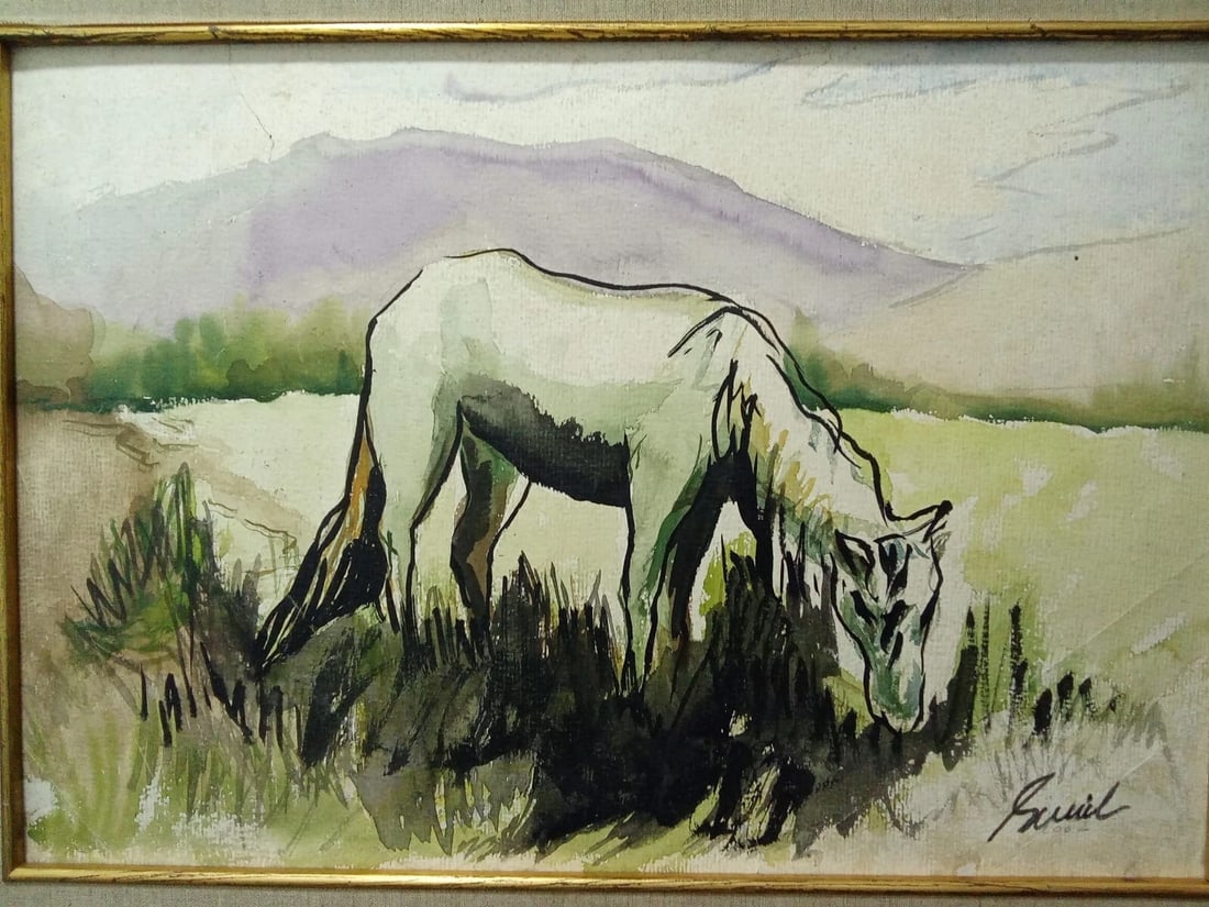 IN THE MANNER OF Sunil Das (1939-2015) Indian - Ink & Watercolor painting - 3