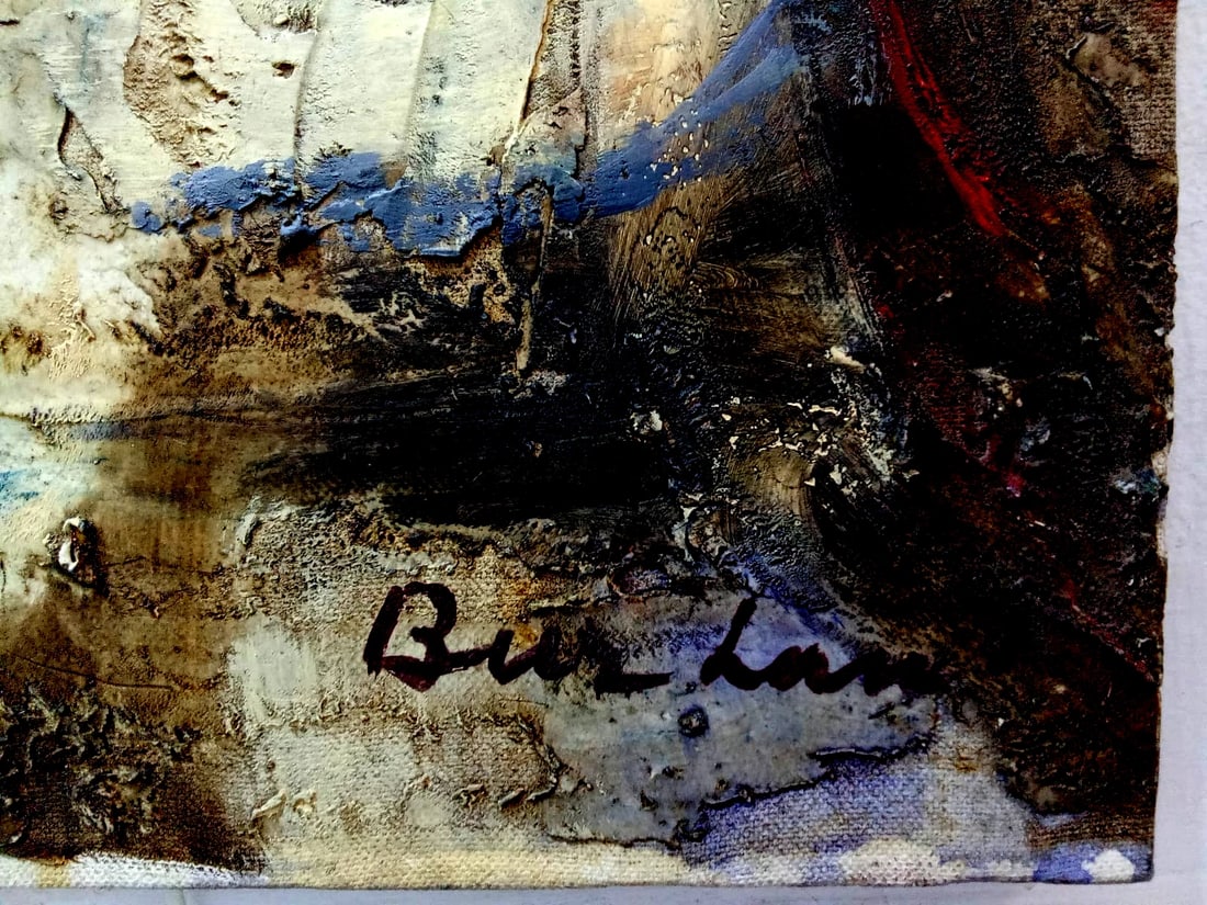 ATTRIBUTED TO SAMI BURHAN (1929 - 2021) Syrian Painter / Oil canvas "Abstraction" - 4