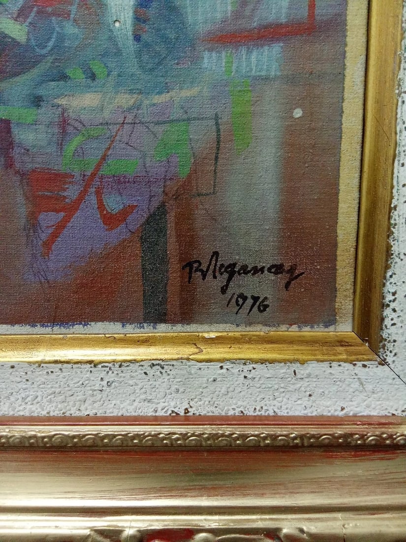 IN THE MANNER OF Burhan Dogancay (1923-1995) Turkey Modernism Oil Painting / Signed - 2