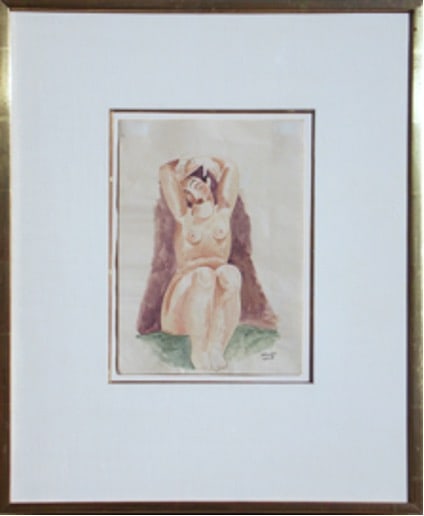 Bela Kadar, (Hungarian,1877-1956) Female Figure. c.1940: Title:Bela Kadar, (Hungarian,1877-1956) Female Figure. c.1940 Description:Original Watercolor, signedDimension:Paper size: 11 ½” X 8 ¼”, inc Reserve: $600.00 