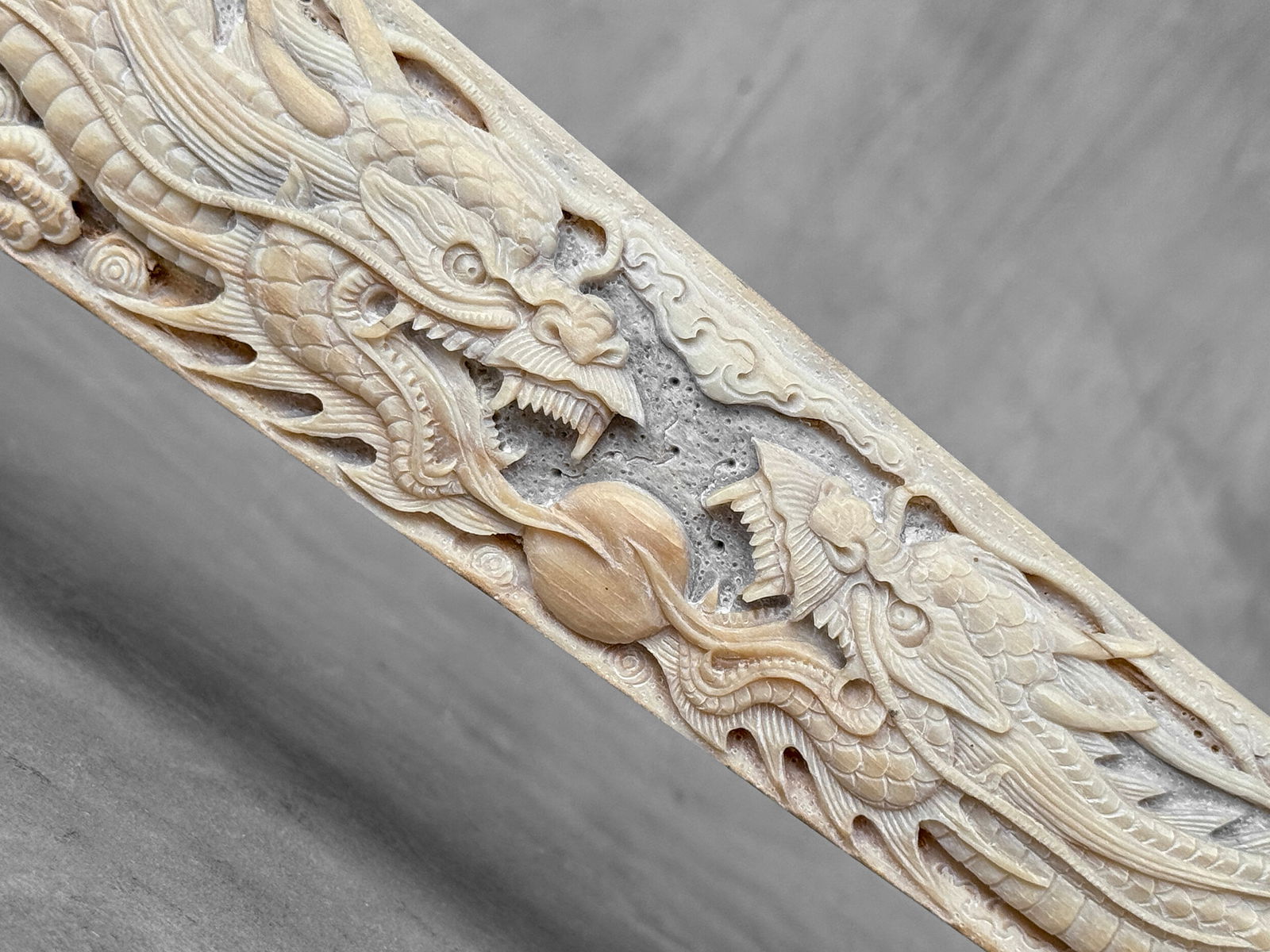 Extra large carved swordfish - Double Dragon motif - 3