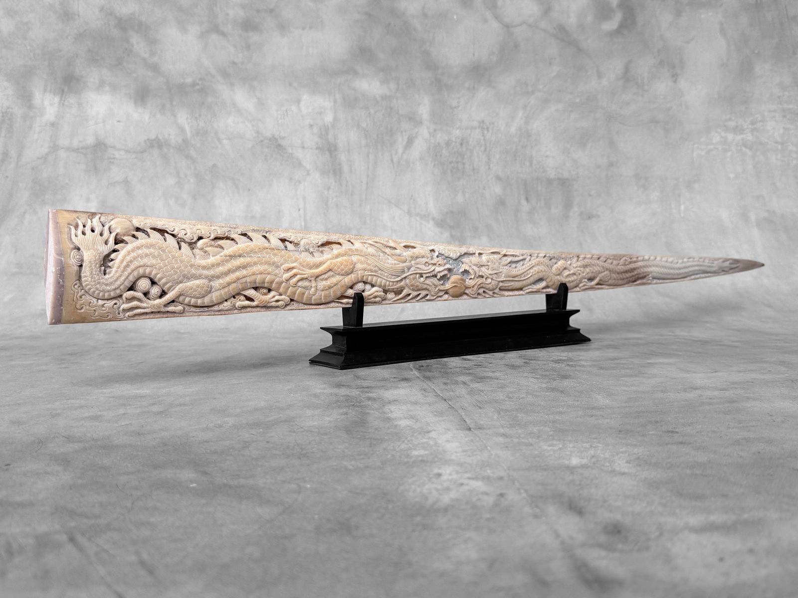 Extra large carved swordfish - Double Dragon motif - 4