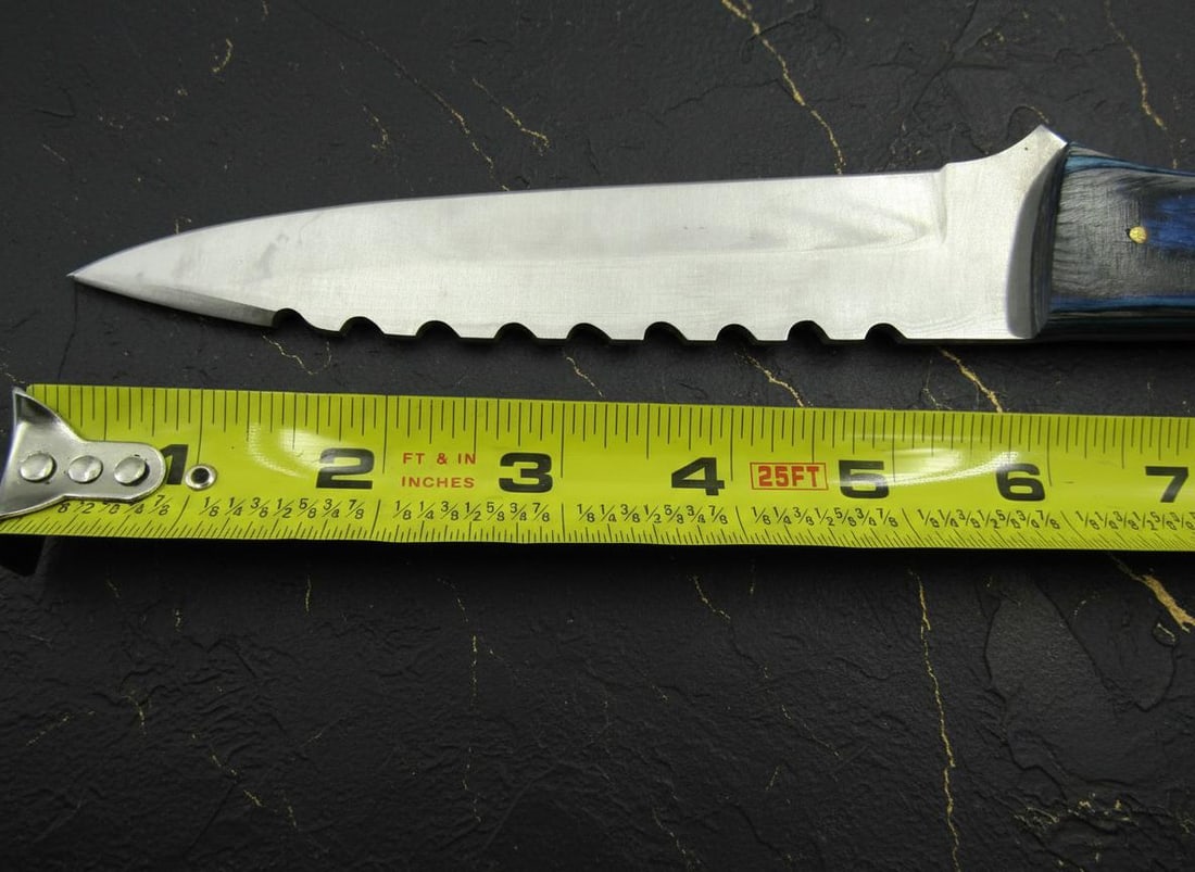 Handcrafted 10.5 Inch Fixed Blade Knife by Ashen Edge with Wood Handle & Sheath - 3